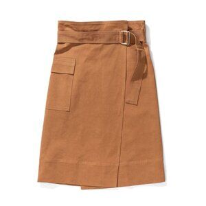 Norse Projects Josie Organic Cotton Twill Asymmetric Midi Skirt Sz 4